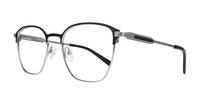 Matte Black / Shiny Silver London Retro Keith Square Glasses - Angle