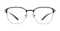 Matte Black / Shiny Silver London Retro Keith Square Glasses - Front