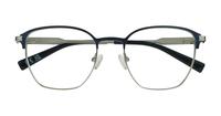 Matte Blue / Shiny Silver London Retro Keith Square Glasses - Flat-lay