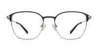 Matte Blue / Shiny Silver London Retro Keith Square Glasses - Front