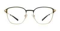 Matte Green / Gold London Retro Keith Square Glasses - Front