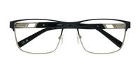 Matte Black / Shiny Silver London Retro Ken Rectangle Glasses - Flat-lay