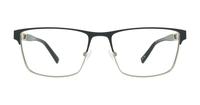 Matte Black / Shiny Silver London Retro Ken Rectangle Glasses - Front