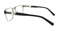 Matte Black / Shiny Silver London Retro Ken Rectangle Glasses - Side