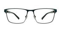 Matte Green / Shiny Silver London Retro Ken Rectangle Glasses - Front