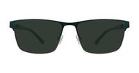 Matte Green / Shiny Silver London Retro Ken Rectangle Glasses - Sun