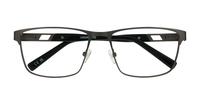 Matte Grey London Retro Ken Rectangle Glasses - Flat-lay