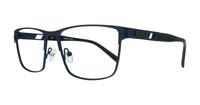 Matte Navy London Retro Ken Rectangle Glasses - Angle