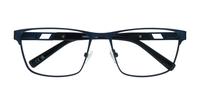 Matte Navy London Retro Ken Rectangle Glasses - Flat-lay