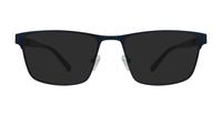 Matte Navy London Retro Ken Rectangle Glasses - Sun