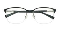 Matte Black / Shiny Silver London Retro Kevin Rectangle Glasses - Flat-lay