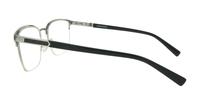 Matte Black / Shiny Silver London Retro Kevin Rectangle Glasses - Side