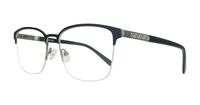 Matte Blue / Gunmetal London Retro Kevin Rectangle Glasses - Angle