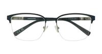 Matte Blue / Gunmetal London Retro Kevin Rectangle Glasses - Flat-lay