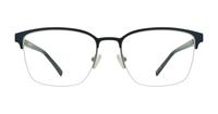 Matte Blue / Gunmetal London Retro Kevin Rectangle Glasses - Front