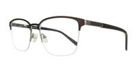 Matte Brown / Gunmetal London Retro Kevin Rectangle Glasses - Angle