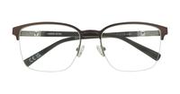 Matte Brown / Gunmetal London Retro Kevin Rectangle Glasses - Flat-lay