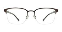 Matte Brown / Gunmetal London Retro Kevin Rectangle Glasses - Front