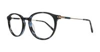 Havana Blue London Retro Kitty Round Glasses - Angle