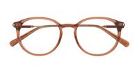 Transparent Light Brown London Retro Kitty Round Glasses - Flat-lay