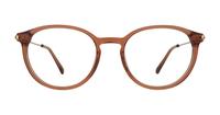 Transparent Light Brown London Retro Kitty Round Glasses - Front