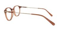 Transparent Light Brown London Retro Kitty Round Glasses - Side