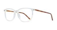 Clear/Brown London Retro Lucas Oval Glasses - Angle