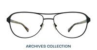 Satin Black / Havana London Retro Redford Aviator Glasses - Front