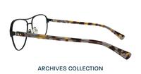 Satin Black / Havana London Retro Redford Aviator Glasses - Side