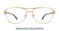 Satin Gold / Havana London Retro Redford Aviator Glasses - Front