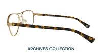 Satin Gold / Havana London Retro Redford Aviator Glasses - Side