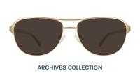 Satin Gold / Havana London Retro Redford Aviator Glasses - Sun