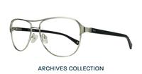 Shiny Silver / Black London Retro Redford Aviator Glasses - Angle