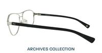 Shiny Silver / Black London Retro Redford Aviator Glasses - Side