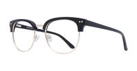 Black London Retro Reese Clubmaster Glasses - Angle