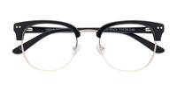Black London Retro Reese Clubmaster Glasses - Flat-lay