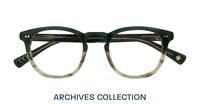 Green / Crystal London Retro Reggie Round Glasses - Flat-lay