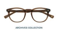 Translucent Brown London Retro Reggie Round Glasses - Flat-lay