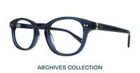 Translucent Dark Blue London Retro Walt Oval Glasses - Angle