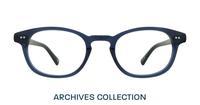 Translucent Dark Blue London Retro Walt Oval Glasses - Front