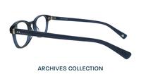 Translucent Dark Blue London Retro Walt Oval Glasses - Side