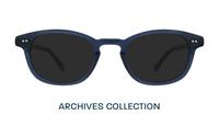 Translucent Dark Blue London Retro Walt Oval Glasses - Sun