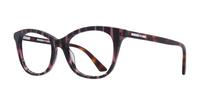 Shiny Striped Black /Burgundy McQ MQ0169O Square Glasses - Angle