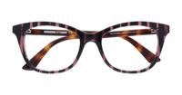 Shiny Striped Black /Burgundy McQ MQ0169O Square Glasses - Flat-lay