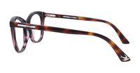 Shiny Striped Black /Burgundy McQ MQ0169O Square Glasses - Side