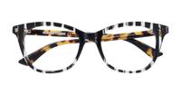 Shiny Striped Black/Crystal McQ MQ0169O Square Glasses - Flat-lay