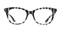 Shiny Striped Black/Crystal McQ MQ0169O Square Glasses - Front