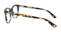 Shiny Striped Black/Crystal McQ MQ0169O Square Glasses - Side