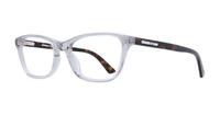 Shiny Transparent Light Grey McQ MQ0239OP Rectangle Glasses - Angle