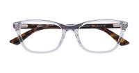 Shiny Transparent Light Grey McQ MQ0239OP Rectangle Glasses - Flat-lay